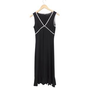 VTG Shakra Black Contrast‎ Midi Length Dress Size Medium Y2K 2000S Fairygrunge